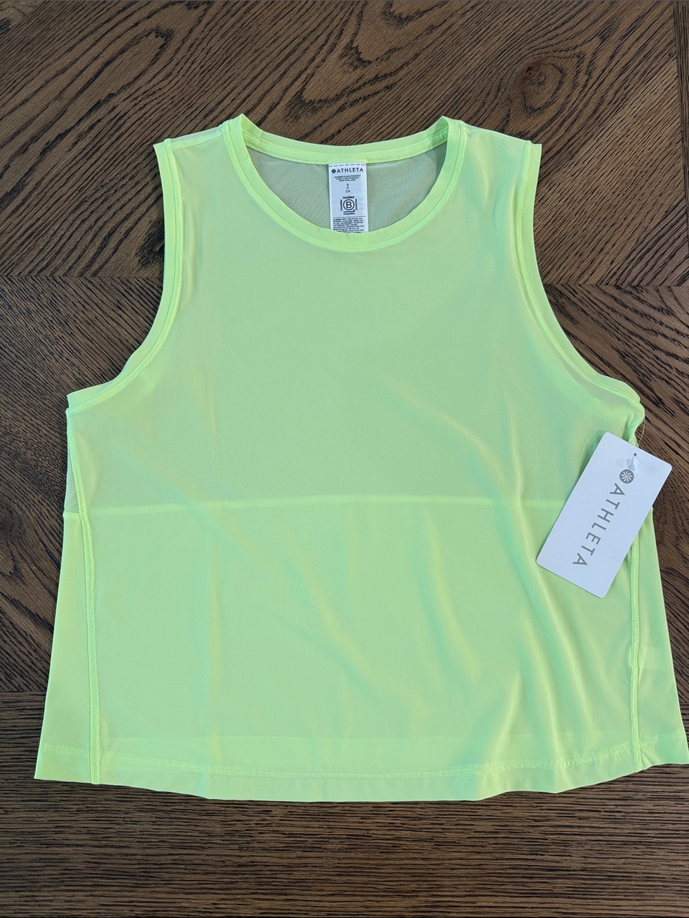 Athleta Neon Lime Crewneck Sleeveless Tank